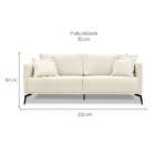 Sofá 3 Lugares Lazio Linho Rústico Natural 220 Cm