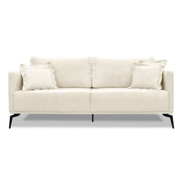 Sofá 3 Lugares Lazio Linho Rústico Natural 220 Cm