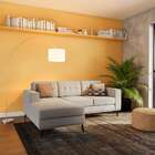 Sofá 3 Lugares Leave Com Chaise Esquerdo Pé Palito Linho Cott