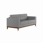 Sofá 3 Lugares Leave Pés E Base Em Madeira Linho Cotton Cinza