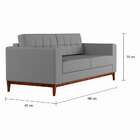 Sofá 3 Lugares Life Pés E Base Em Madeira Linho Cotton Cinza