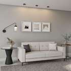 Sofá 3 Lugares Life Pés E Base Em Madeira Linho Cotton Cru 18