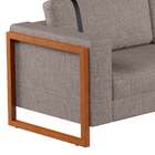 Sofá 3 Lugares Lin Linho Cinza E Amêndoa 200 Cm