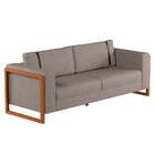 Sofá 3 Lugares Lin Linho Cinza E Amêndoa 230 Cm