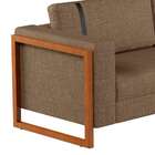 Sofá 3 Lugares Lin Linho Marrom E Amêndoa 200 Cm