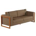 Sofá 3 Lugares Lin Linho Marrom E Amêndoa 200 Cm