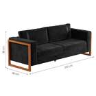 Sofá 3 Lugares Lin Veludo Preto E Amêndoa 230 Cm