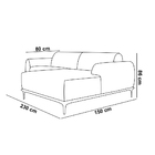 Sofá 3 Lugares Lisboa D07 Com Chaise Direita 230cm Veludo Cin