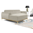 Sofá 3 Lugares Lisboa D07 Com Chaise Esquerda 230cm Suede Beg