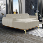Sofá 3 Lugares Lisboa D07 Com Chaise Esquerda 230cm Suede Beg