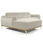 Sofá 3 Lugares Lisboa D07 Com Chaise Esquerda 230cm Suede Beg