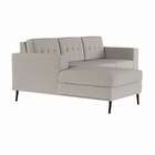 Sofá 3 Lugares Live Com Chaise Esquerdo Pé Palito Linho Cotto