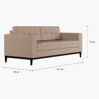 Sofá 3 Lugares Live Pés E Base Em Madeira Linho Cotton Bege 1