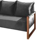 Sofá 3 Lugares Living 1,85m Velvet Cinza Romênia Shop Jm