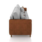 Sofá 3 Lugares Living 192cm Pé Madeira Valença Marrom/veludo