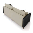 Sofá 3 Lugares Living 192cm Pé Madeira Valença Pto/veludo Beg