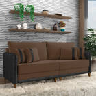 Sofá 3 Lugares Living 192cm Pé Madeira Valença Pto/veludo K01