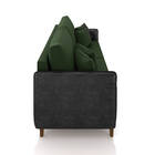 Sofá 3 Lugares Living 192cm Pé Madeira Valença Pto/veludo K01