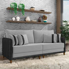 Sofá 3 Lugares Living 192cm Pé Madeira Valença Pto/veludo K01