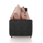 Sofá 3 Lugares Living 192cm Pé Madeira Valença Pto/veludo Ros