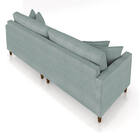 Sofá 3 Lugares Living 196cm Pés Madeira Cléo Bouclê Azul K01