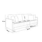 Sofá 3 Lugares Living 196cm Pés Madeira Cléo Veludo Verde K01