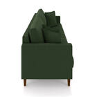 Sofá 3 Lugares Living 196cm Pés Madeira Cléo Veludo Verde K01