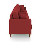 Sofá 3 Lugares Living 196cm Pés Madeira Cléo Veludo Vermelho