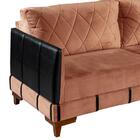 Sofá 3 Lugares Living 2,00m Veludo Rose Corino Preto Marselha