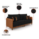 Sofá 3 Lugares Living 212cm Pé Madeira Valença Nozes/veludo K