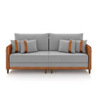 Sofá 3 Lugares Living 212cm Pé Madeira Valença Nozes/veludo K