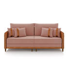 Sofá 3 Lugares Living 212cm Pé Madeira Valença Nozes/veludo R