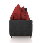 Sofá 3 Lugares Living 212cm Pé Madeira Valença Pto/veludo Ver