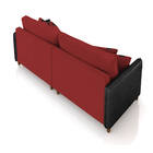 Sofá 3 Lugares Living 212cm Pé Madeira Valença Pto/veludo Ver