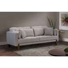 Sofá 3 Lugares Living Algodão E Poliéster Bege Mesclado 220 Cm