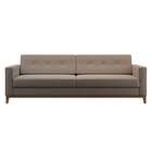 Sofá 3 Lugares Living Base De Madeira Linho Cotton Bege 210 Cm