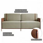 Sofá 3 Lugares Living Cobre/linho Bege 3971 - Mais Decor