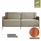 Sofá 3 Lugares Living Cobre/linho Bege 3971 - Mais Decor