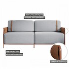 Sofá 3 Lugares Living Cobre/linho Cinza 3967 - Mais Decor