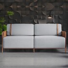 Sofá 3 Lugares Living Cobre/linho Cinza 3970 - Mais Decor