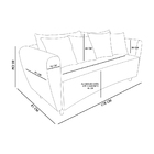 Sofá 3 Lugares Living Curvo Linho Grafite A26 Pés Chanfrado C