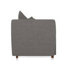 Sofá 3 Lugares Living Curvo Linho Grafite A26 Pés Chanfrado C