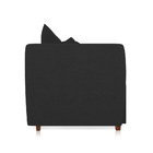 Sofá 3 Lugares Living Curvo Linho Pés Chanfrado Castanho - D'