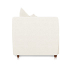 Sofá 3 Lugares Living Curvo Veludo Bege Pés Chanfrado Castanh