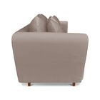 Sofá 3 Lugares Living Curvo Veludo Pés Chanfrado Castanho - D