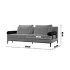 Sofa 3 Lugares Living Goya Tecido Boucle Italiano Marfim 200