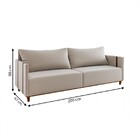 Sofá 3 Lugares Living Linho Bronze Durango - Viero Móveis