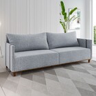 Sofá 3 Lugares Living Linho Inox Chumbo - Viero Móveis