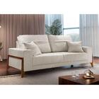 Sofá 3 Lugares Living M-130 Veludo Martins Creme