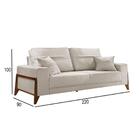 Sofá 3 Lugares Living M-130 Veludo Martins Creme